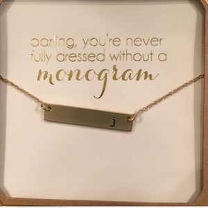 Monogrammed Gold Necklace - “J”